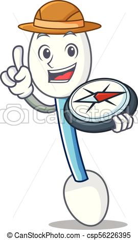 270x470 Explorer Cotton Swab Mascot Cartoon Vector Illustration Eps
