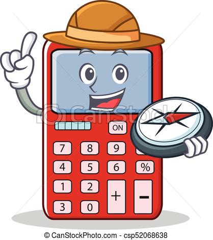 418x470 Explorer Cute Calculator Character Cartoon Vector Vectors