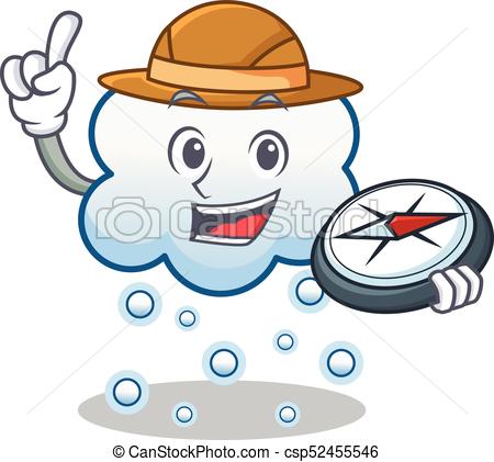 450x421 Explorer Snow Cloud Character Cartoon Vector Illustration Eps