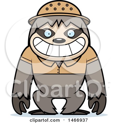 450x470 Clipart Of A Happy Explorer Sloth