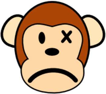 350x309 Free Clipart Picture Of A Cartoon Monkey With A Sore Eye