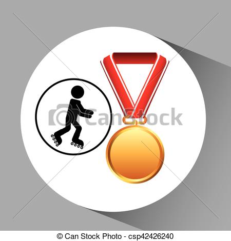 450x470 Roller Skating Medal Sport Extreme Graphic Vector Eps Vector