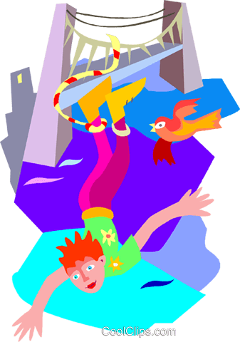 337x480 Bungee Jump, Extreme Sports Royalty Free Vector Clip Art