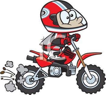 350x313 Cartoon Of A Kid Riding A Dirt Bite