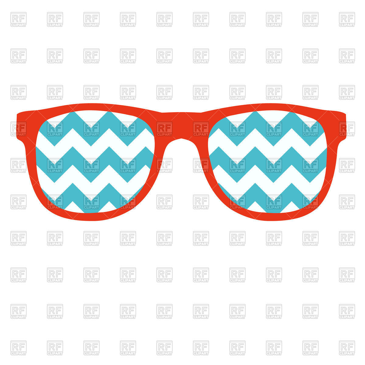 1200x1200 Glasses With A Zigzag In Flat Style Royalty Free Vector Clip Art