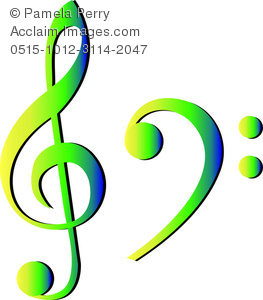 263x300 Clip Art Image Of A Treble Clef And A Bass Clef
