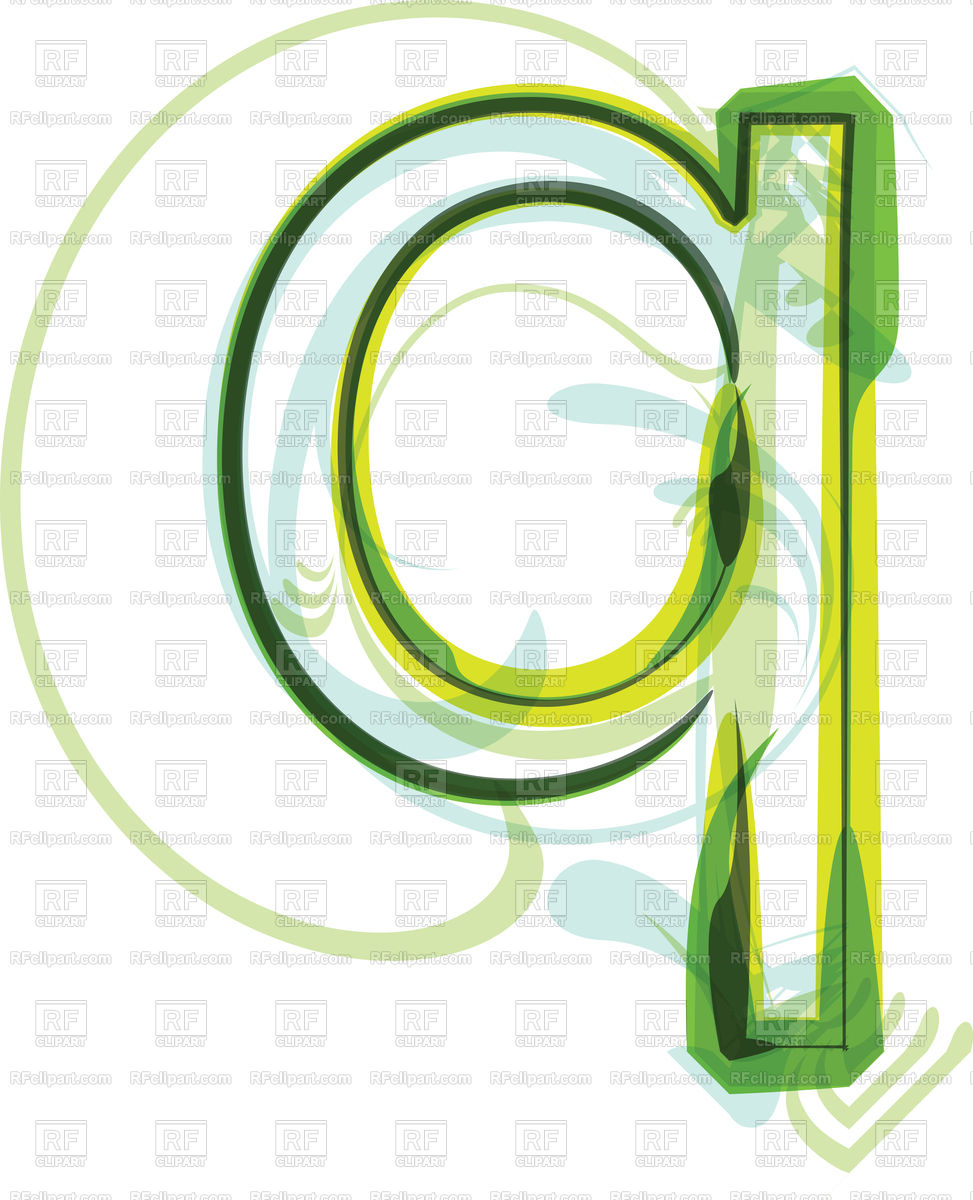 973x1200 Green Organic Font Letter Q Royalty Free Vector Clip Art Image