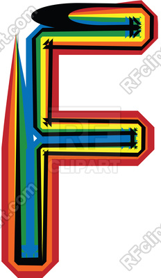232x400 Colorful Grunge Font Uppercase Letter F Royalty Free Vector Clip