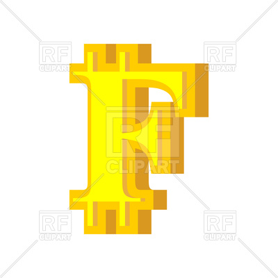 400x400 F Letter Bitcoin Font Royalty Free Vector Clip Art Image