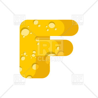 400x400 Letter F Cheese Font Royalty Free Vector Clip Art Image