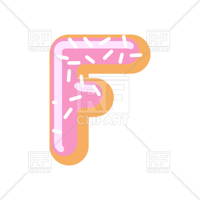 400x400 Letter F Donut Font Royalty Free Vector Clip Art Image