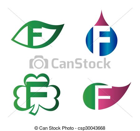 450x420 Set Letter F Logo Icons Design Template Elements. Collection