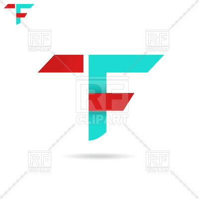 400x400 T And F Letter Icon Royalty Free Vector Clip Art Image