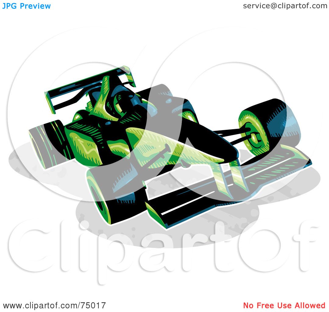 1080x1024 Royalty Free (Rf) Clipart Illustration Of A Green And Black F1