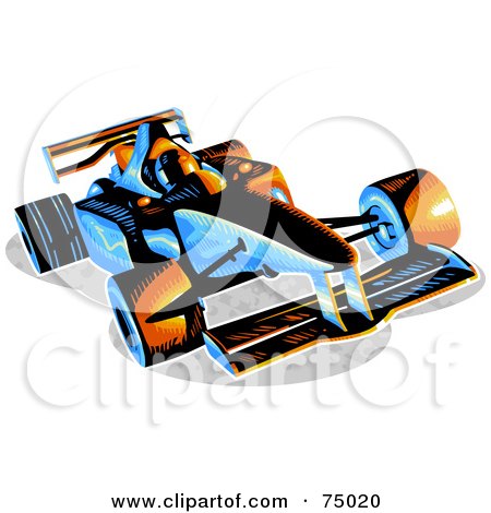 450x470 Royalty Free (Rf) Clipart Illustration Of A Red And Black F1 Race