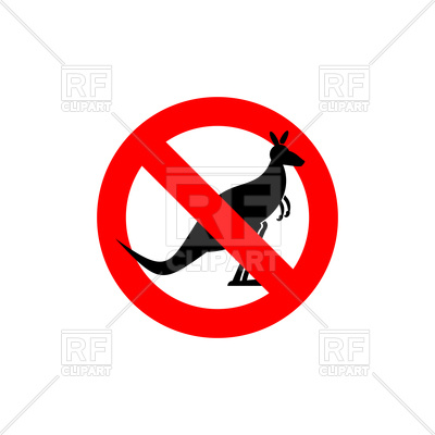 400x400 Stop Kangaroo Sign Royalty Free Vector Clip Art Image