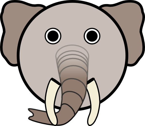 600x524 Elephant Face Clipart Elephant With Rounded Face Clip Art