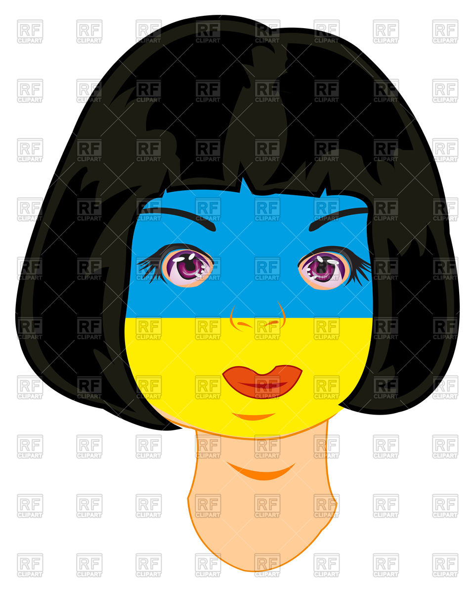 961x1200 Patriotic Girl With Flag Of The Ukraine Painted On Face Royalty