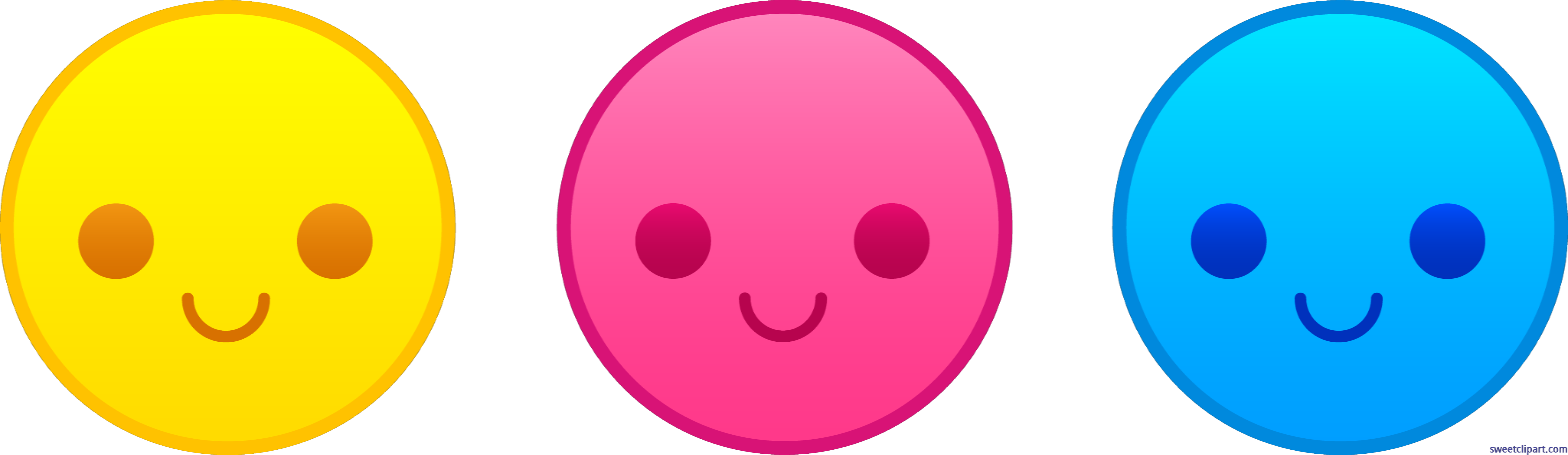 7000x2034 Emoticons Happy Faces Clip Art