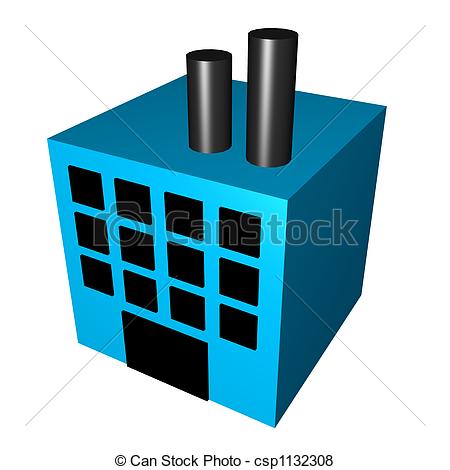 450x470 Factory For Manufacturing Isolated On A White Background Stock