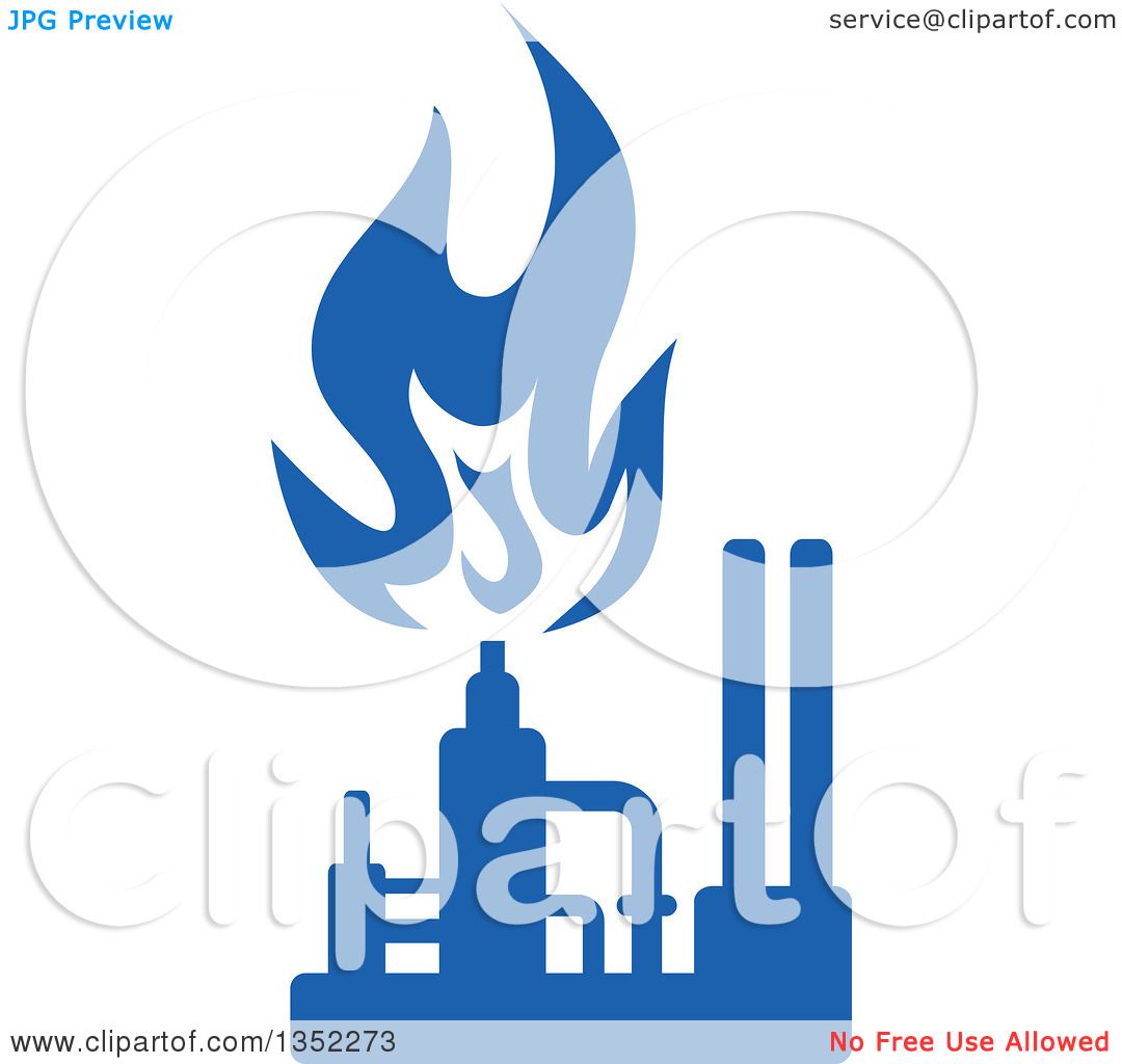 1080x1024 Clipart Of A Silhouetted Blue Natural Gas And Flame Factory