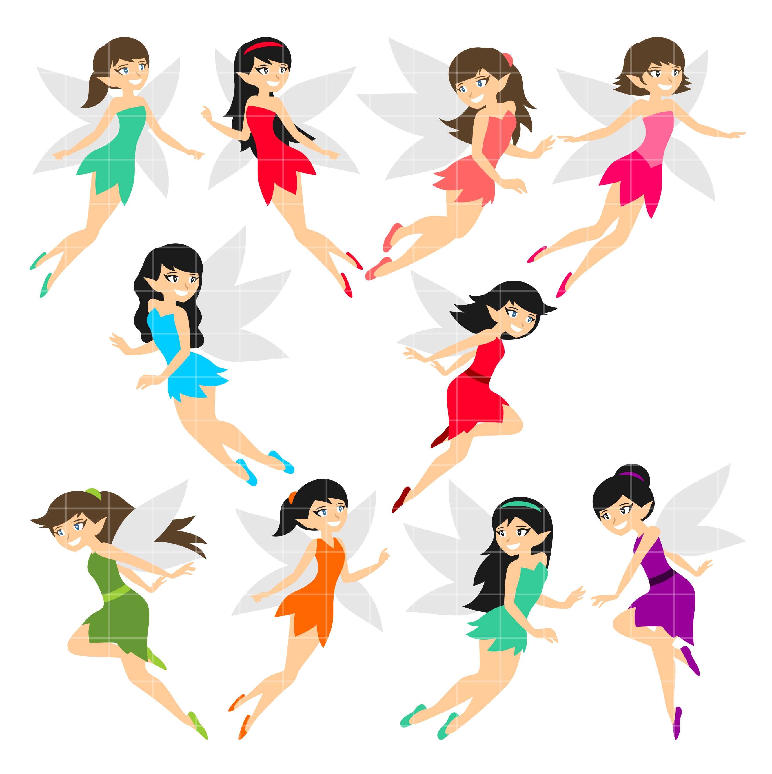 2664x2670 Fairiesclipart Lively Fairies Clip Art