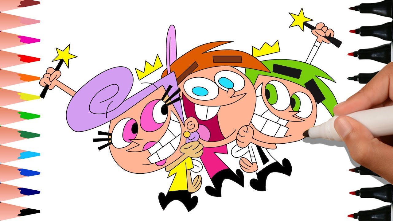 1280x720 The Fairly Odd Parents Wanda, Cosmo, Timmy Turner Together