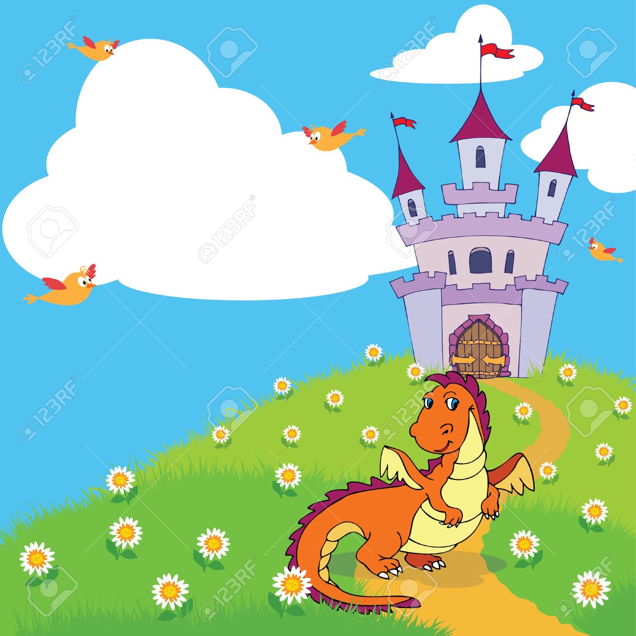 1300x1300 Fairy Tale Clipart Cute Dragon