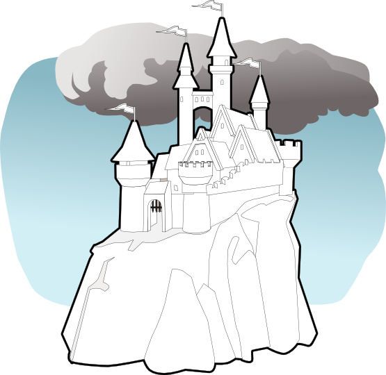 555x540 Clip Art Fairy Tale Castle Black White Line Art Svg