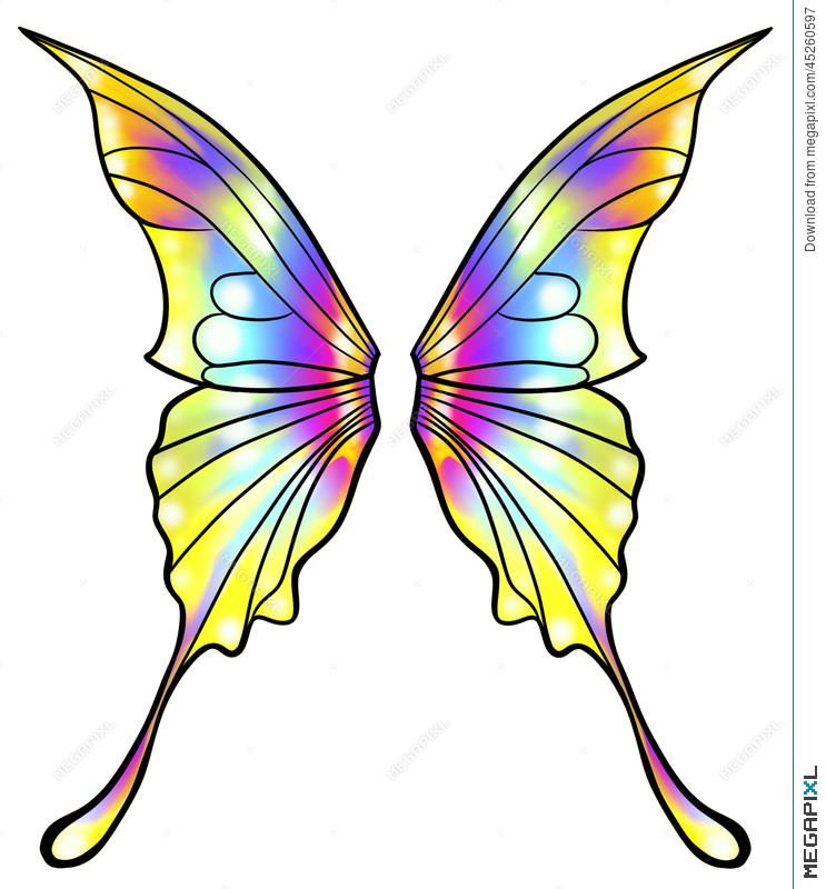 743x800 Fairy Or Butterfly Wings Isolated Illustration 45260597