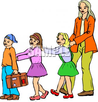 336x350 School Children Doing The Buddy System Walking In A Line