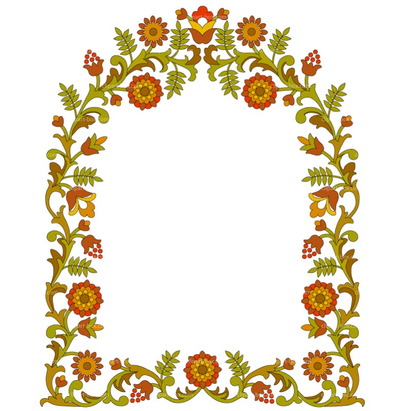800x800 Flower Clipart Frame Design Pencil And In Color Clip Art Round