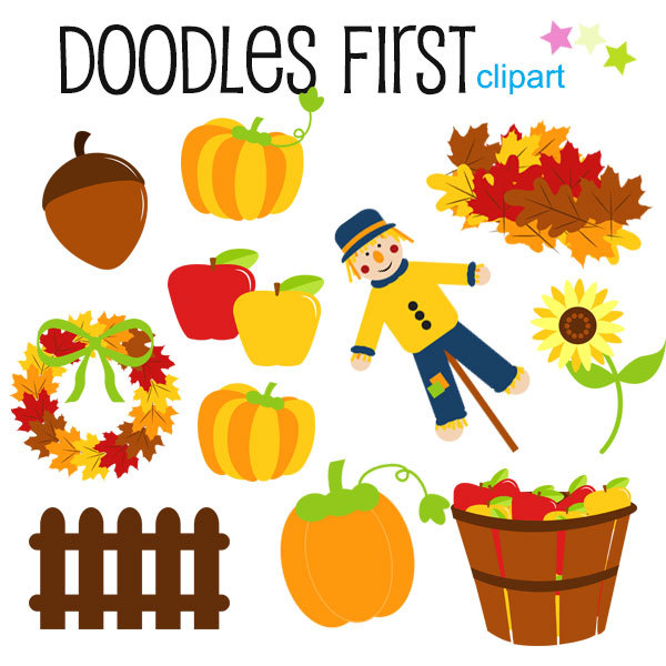 600x600 Fall Season Fun Clipart Digital Clip Art For Scrapbooking Card