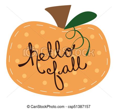 450x416 Hello Fall Pumpkin Clipart Vector