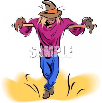 347x350 Animated Scarecrow Clipart