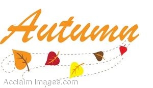 300x174 Clip Art Of Leaves With The Word Autumn