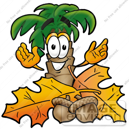450x450 Clip Art Graphic Of A Tropical Palm Tree Cartoon Character