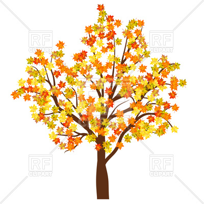 400x400 Autumn Maple Tree Royalty Free Vector Clip Art Image