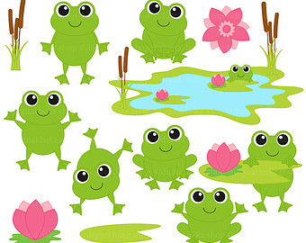 340x270 Frog Family Clipart