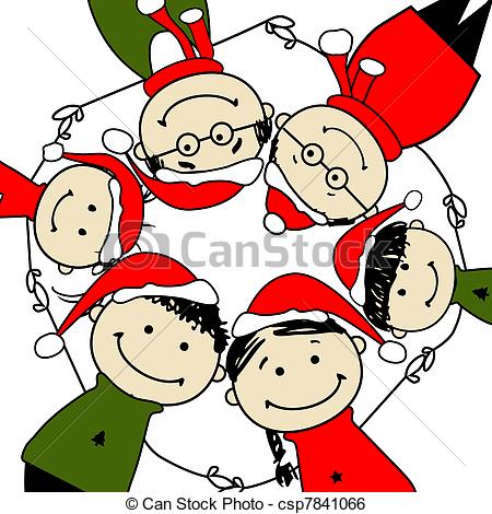 450x470 Merry Christmas! Happy Family Illustration For Your Design Clip