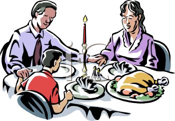 350x243 Royalty Free Clip Art Image Family Sitting Down To A Turkey Dinner