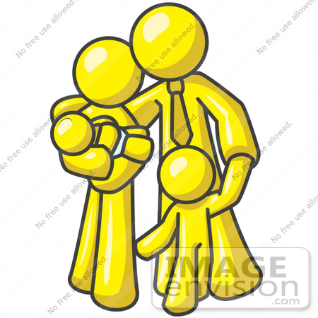 450x450 Clip Art Graphic Of A Yellow Guy Character Family
