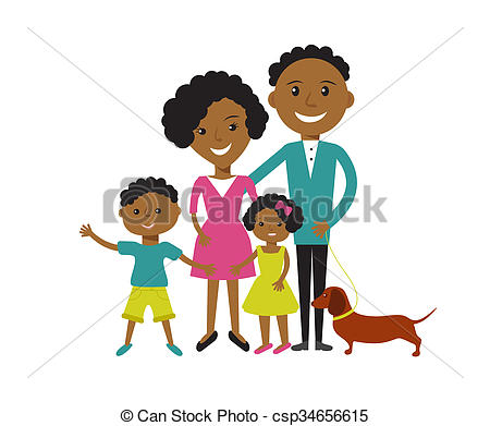 450x391 Happy African American Family Of 4 Members Parents,their