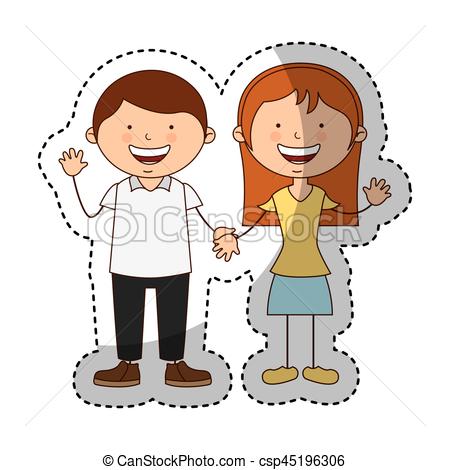 450x470 Happy Family Members Icon Vector Illustration Design Vector