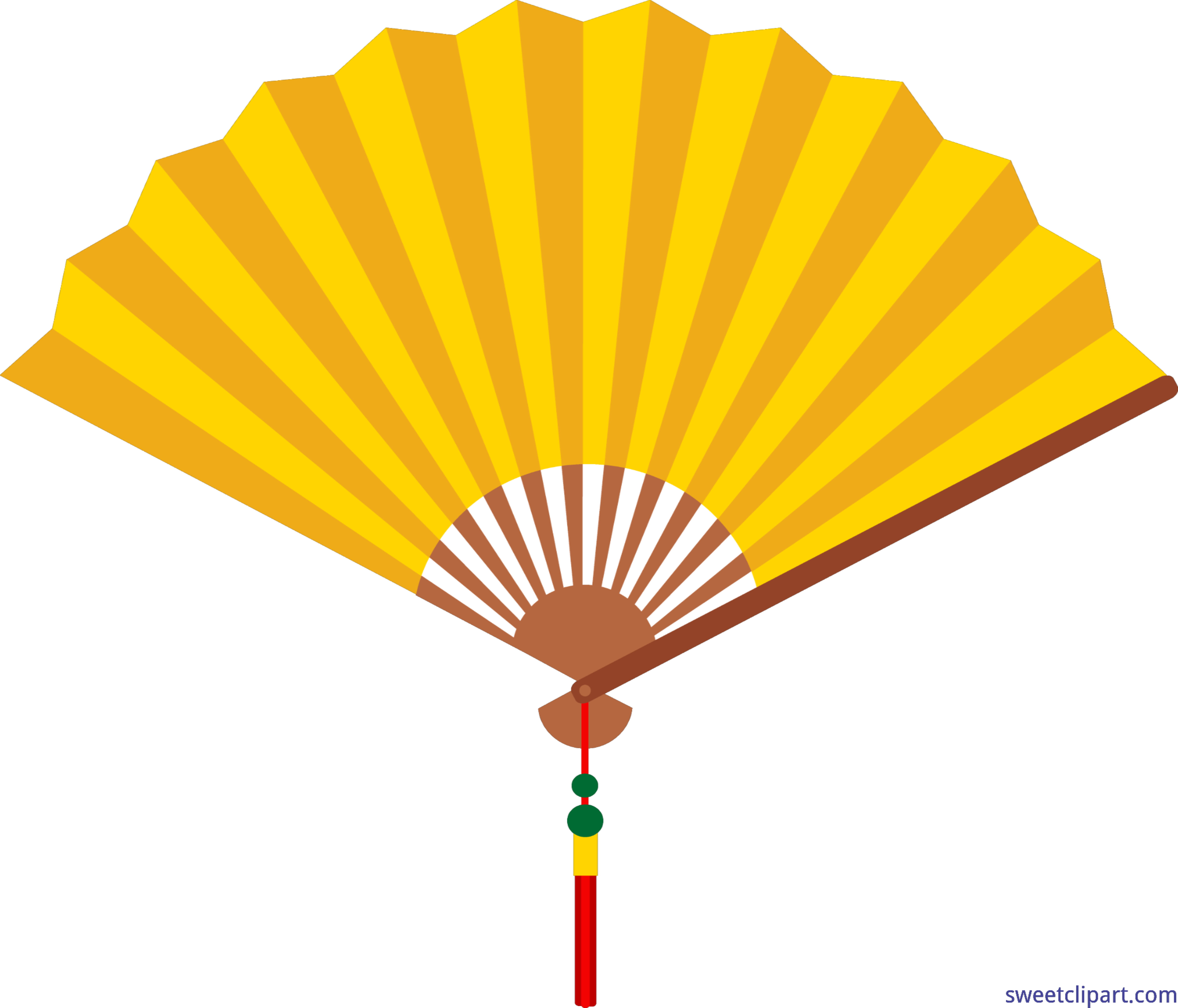 6718x5750 Chinese Fan Yellow Clip Art
