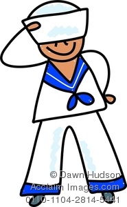 185x300 A Happy Little Boy Dressed Up As A Sailor Clipart Image