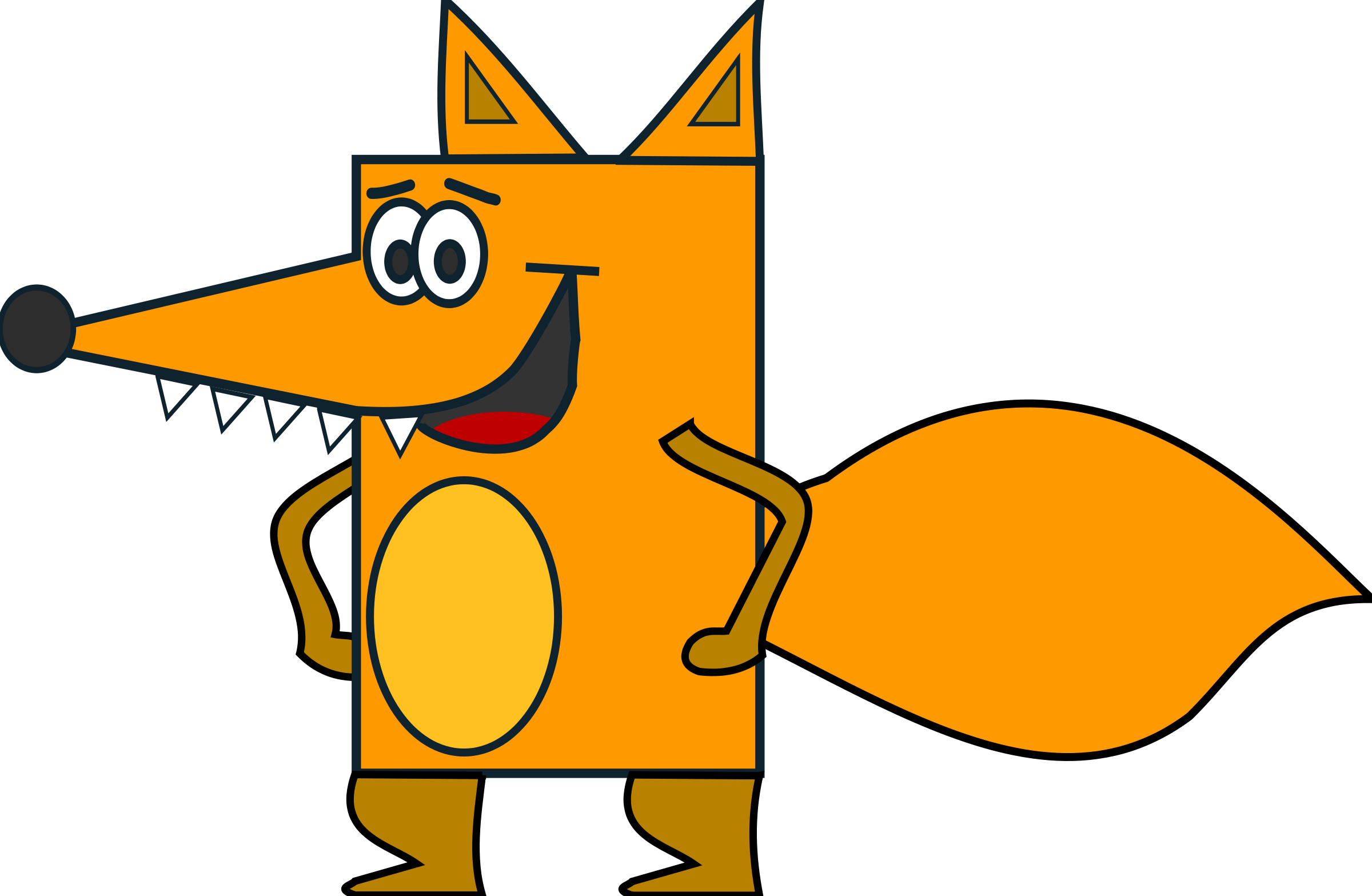 2400x1567 Fox Clip Art Image Black