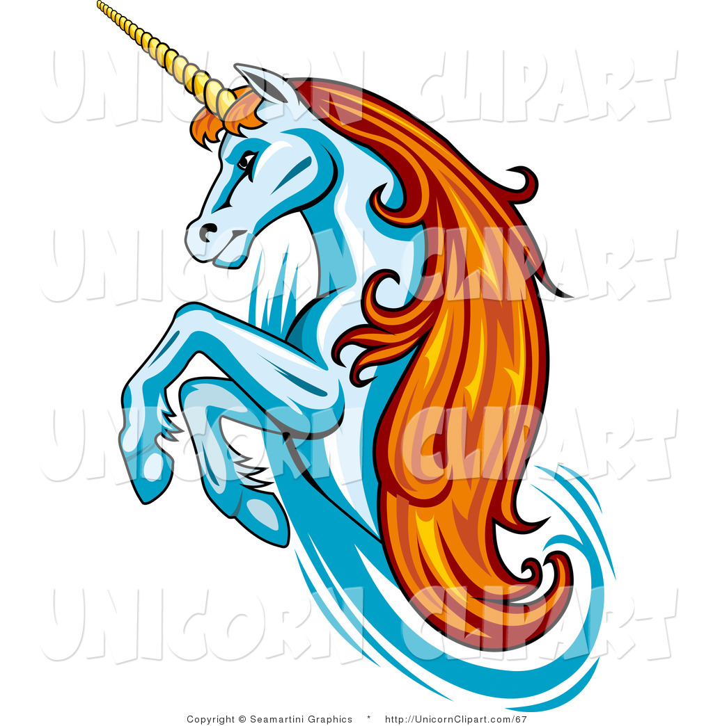 1024x1044 Fantasy Vector Clip Art Of A Rearing Orange Haired Unicorn By