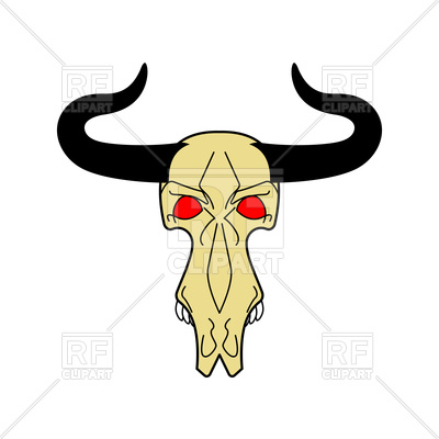 400x400 Skull Of Cow. Death Of An Farm Animal. Royalty Free Vector Clip