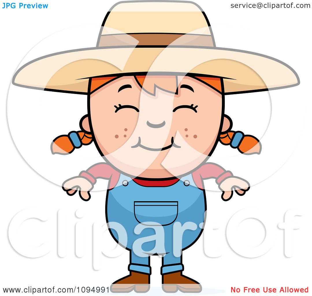 1080x1024 Clipart Smiling Red Haired Farmer Girl